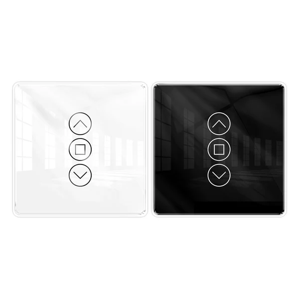 MOES WiFi Curtain Switch RF433 Smart 2.5D Arc Glass Touch Panel for Roller Blinds Shutters