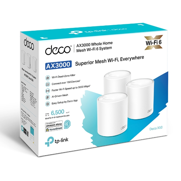 TP-Link AX3000 Whole Home Mesh WiFi 6 System (3-Pack) Deco X50