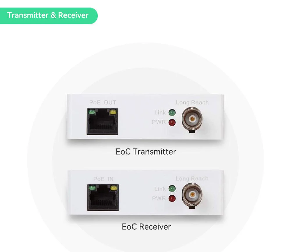Linovision PoE + Ethernet over Coax (EOC) Converter